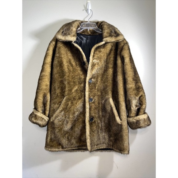 Donnybrook Jackets & Blazers - Donnybrook Brown Faux Fur Coat Reversible Into‎ a Black Rain Coat Women's Small
